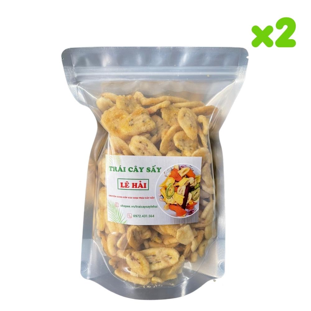 Chuối sấy giòn hàng gãy vở vụn 1kg Lê Hải ăn giòn rụm thơm ngon
