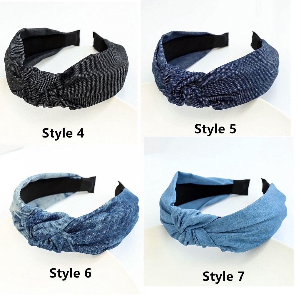 EUCA Băng Đô Vải Denim Thời Trang Cá Tính Cho Nữ
