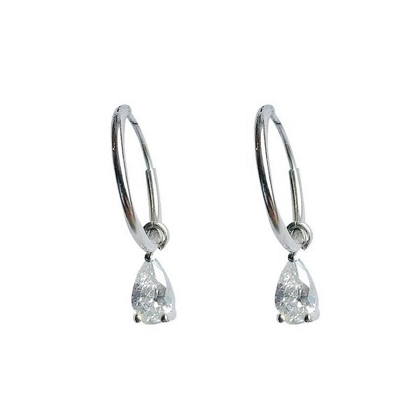 Khuyên tai bạc thả hạt nước phong cách Hàn Quốc thời trang cá tính bông tai hàn quốc dễ thương