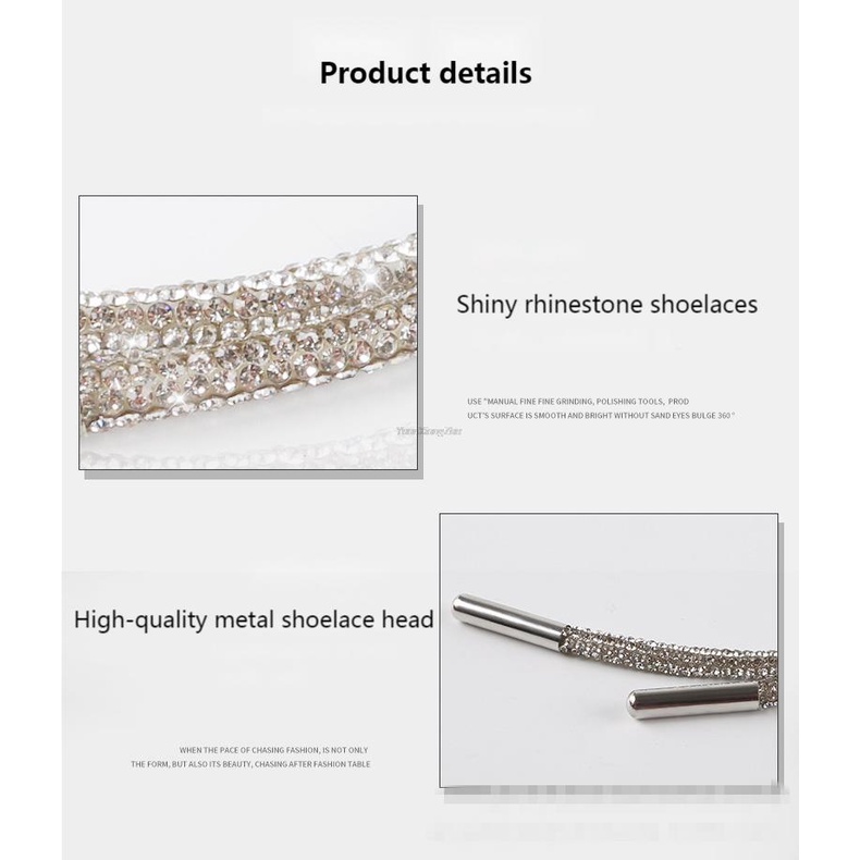 1 Dây Giày Đính Đá Giả Kim Cương Màu Cầu Vồng Thời Trang 100/120/140/160CM DIY