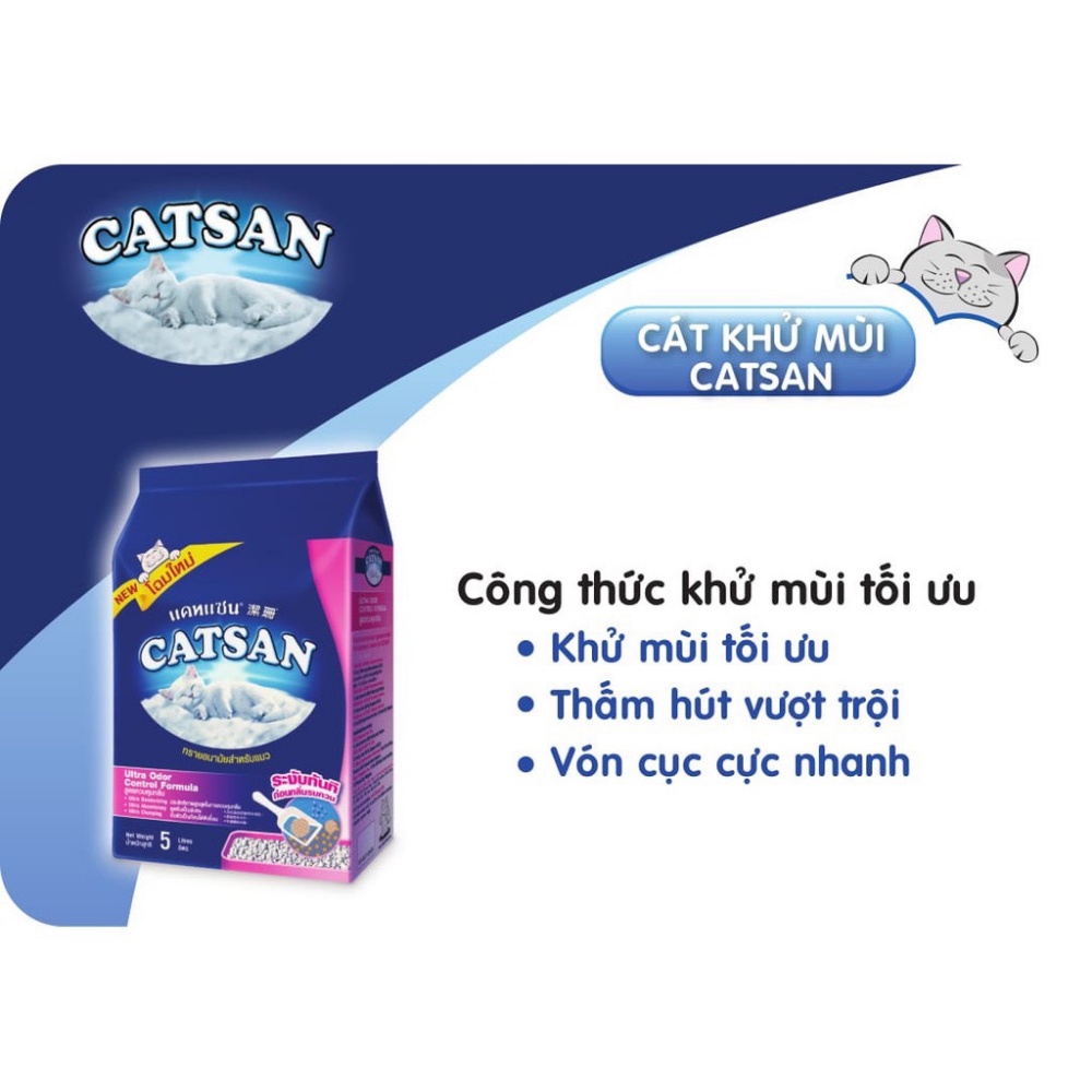 Cát vệ sinh cho mèo Catsan túi 5L