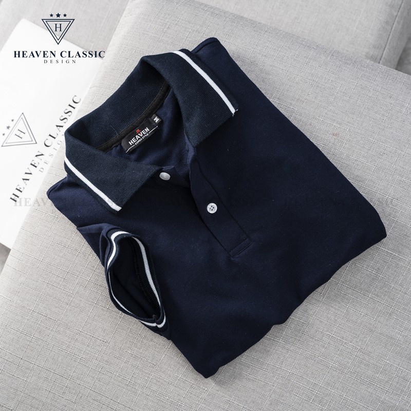 Áo polo nam viền cổ và tay màu tím than hàng may kĩ cao cấp,vải cotton mềm mịn