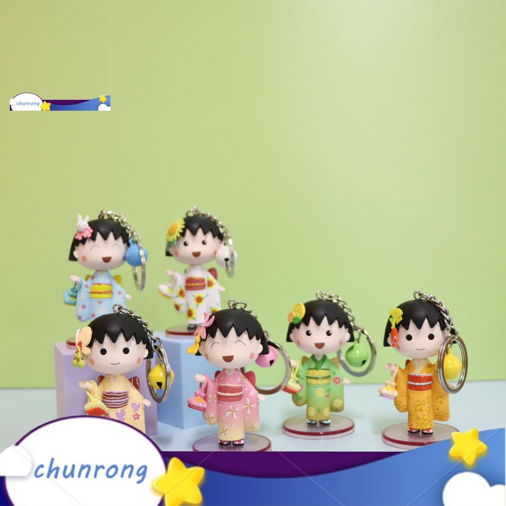Chunrong Móc Chìa Khóa Hình Nhân Vật Hoạt Hình Sakura Momoko Maruko Mặc Kimono Chống Mài Mòn Làm Quà Tặng Sinh Nhật Cho Bạn Gái