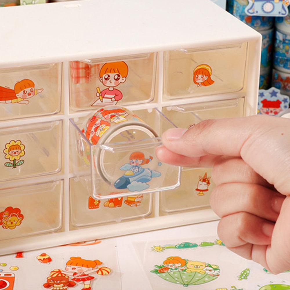Bộ Nhãn Dán Trang Trí Sổ Tay / Nhật Ký Hình Thỏ / Gấu Hoạt Hình Dễ Thương DIY