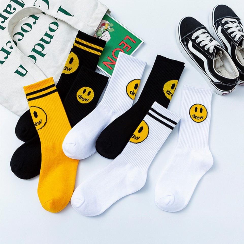 FREE SHIP=> Tất - Vớ DREW House Mặt cười cổ cao chất liệu Cotton, hàng cao cấp, thời trang, nam nữ,Nike,Champion, Adidas