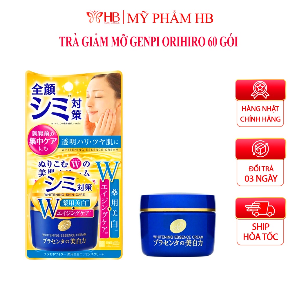 Kem dưỡng trắng da chống lão hóa Meishoku Whitening Essence Placenta Cream 55g, Kem đêm dưỡng ẩm Nhật Bản