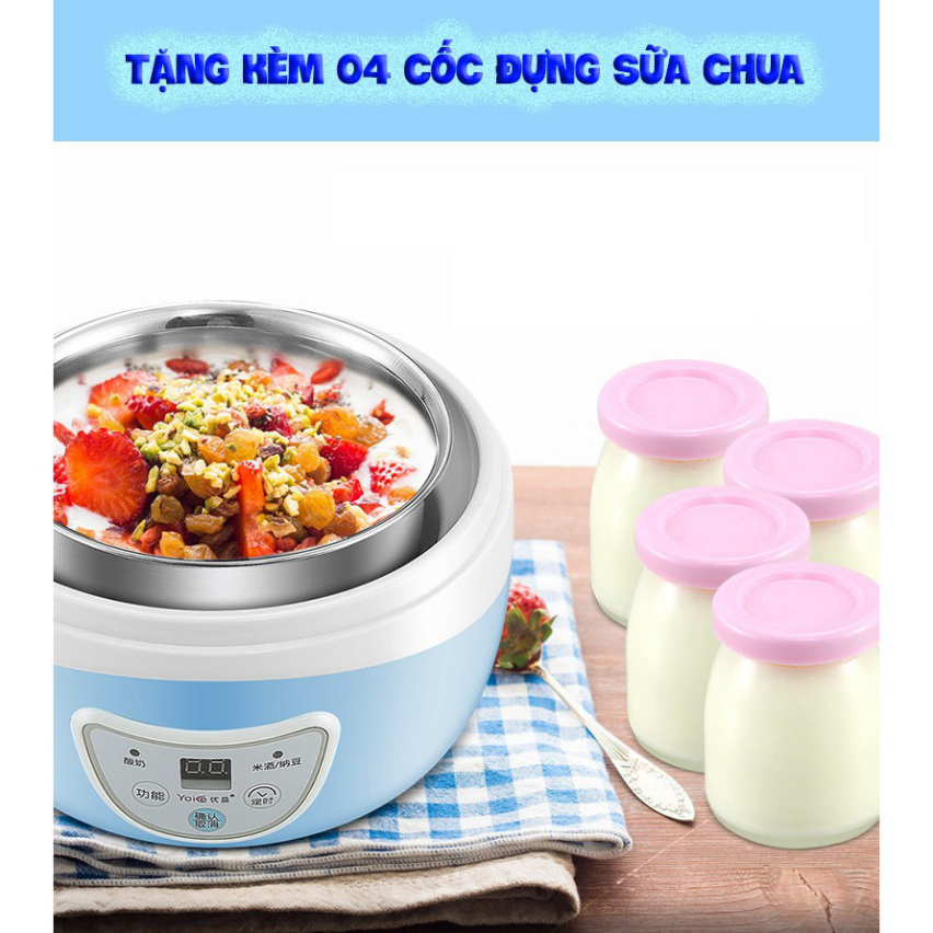 Máy làm sữa chua mini tự động – Tặng 4 làm hũ sữa chua, làm được nếp cẩm - BH 3 tháng - TEKO Store