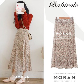 Chân váy moran họa tiết dáng xòe vintage tiểu thư hàn quốc hot 2019