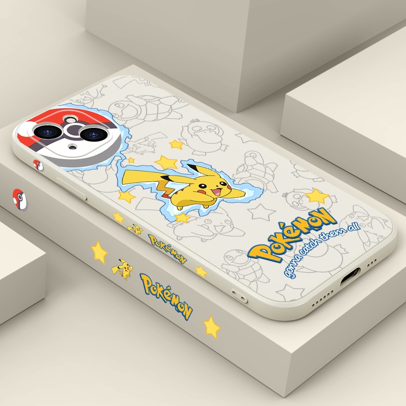 Ốp Điện Thoại Mềm Chống Rơi Hình Pokemon Pikachu Cho iphone 13 12 11 pro max Xs max XR 7 8 plus se2020