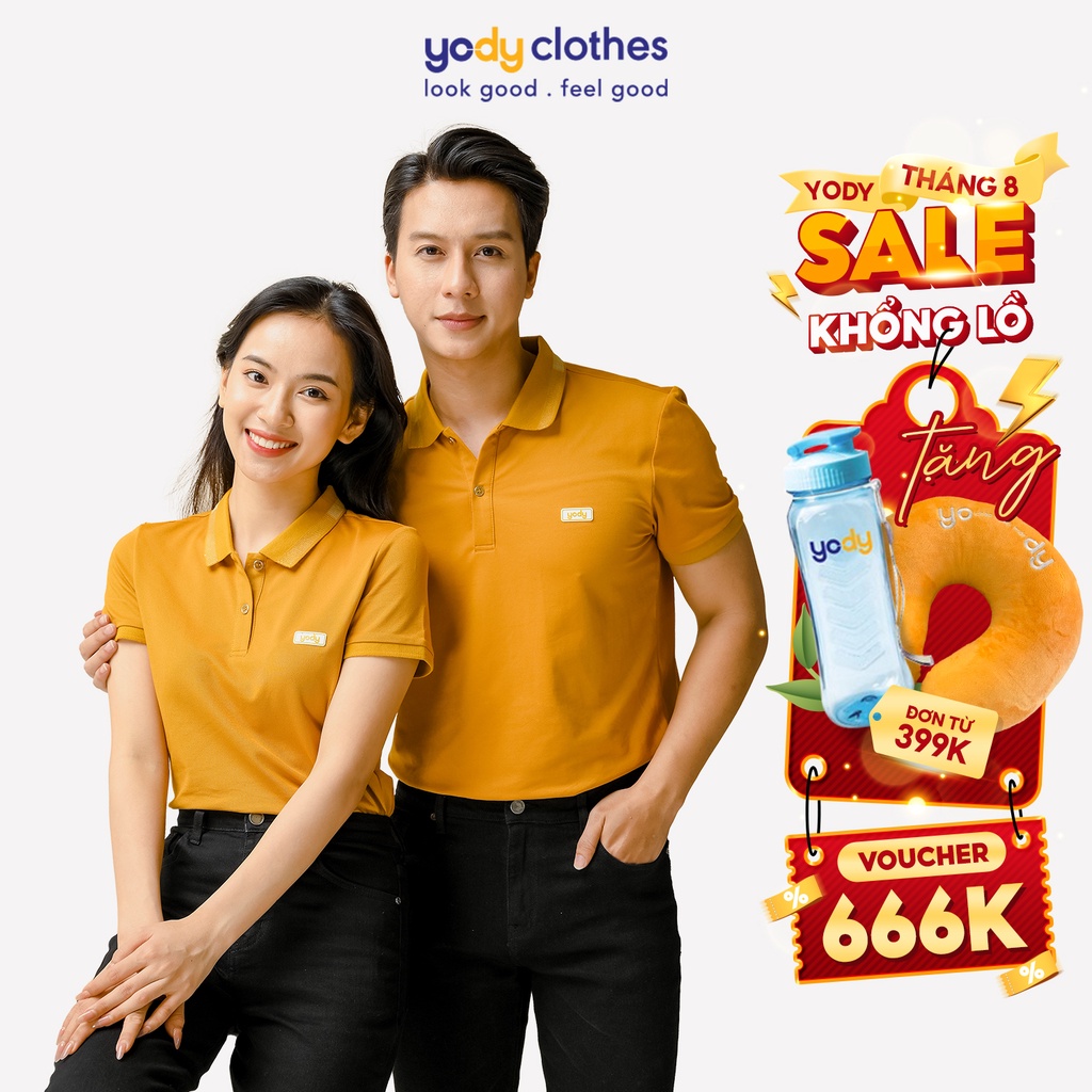 Combo 2 áo polo cặp đôi YODY APN3340 và APM3299 (khách ghi chú màu và size khi đặt hàng)