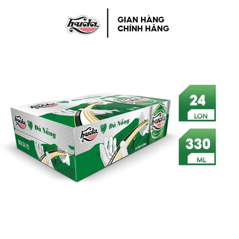 [Mã BMBAU50 giảm 7% đơn 99K] Thùng 24 lon bia Huda 330ml (330ml/lon)