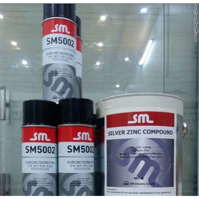 Sơn xịt mạ kẽm SM-5002 420ml Nurichem Hàn Quốc