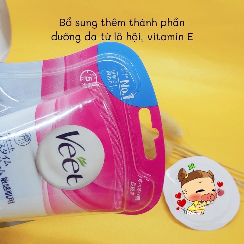 Kem Tẩy lông Veet cho vùng tay - chân - và vùng bikini và dưới cánh cho da nhạy cảm 150G