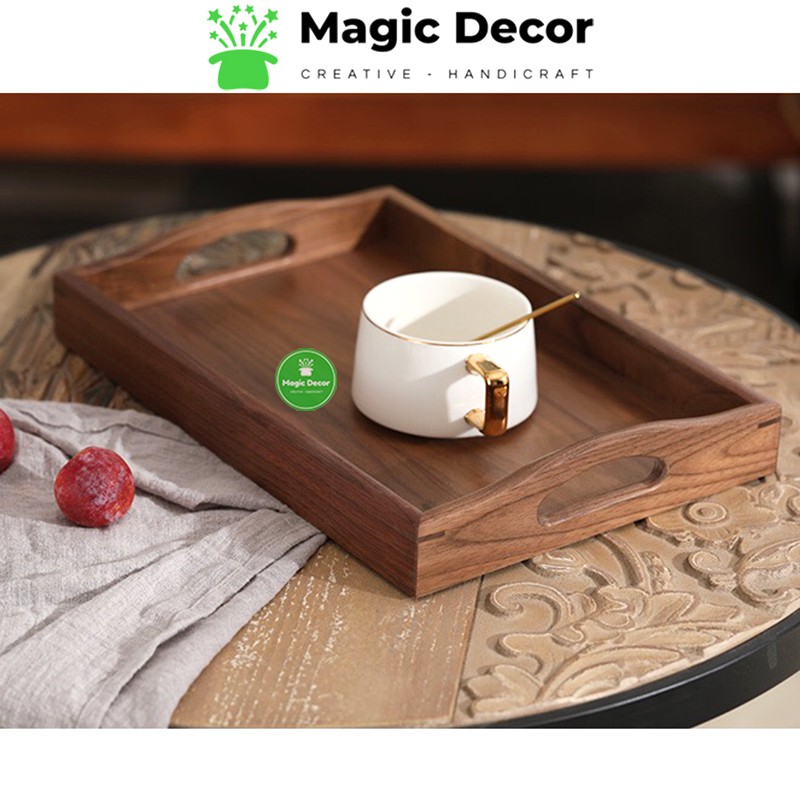 Khay trà, khay decor gỗ óc chó cao cấp