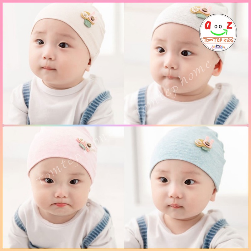 Mũ, Nón Sơ Sinh Che Thóp Cho Bé Hình Gấu Đáng Yêu. Chất Cotton 2 Lớp Dày Dặn Và Mềm Mại