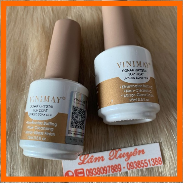 Top kim cương Vinimay, Top pha Lê sonax Vinimay chống trầy, chống đóng bụi siêu bóng, siêu bền 15ml