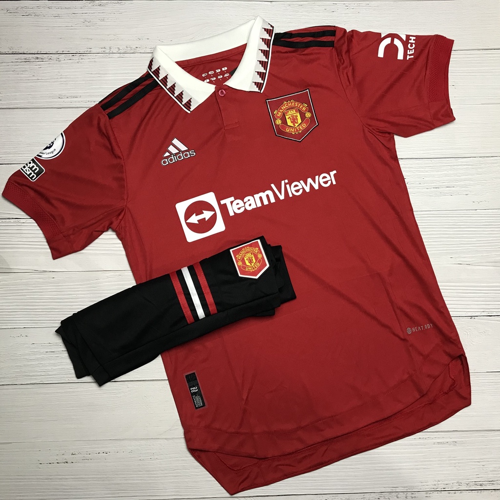 Áo Bóng Đá/Quần Áo Bóng Đá Câu Lạc Bộ Manchester UTD- Chất Polyeste - Mẫu Quần Đen - Vải Thái
