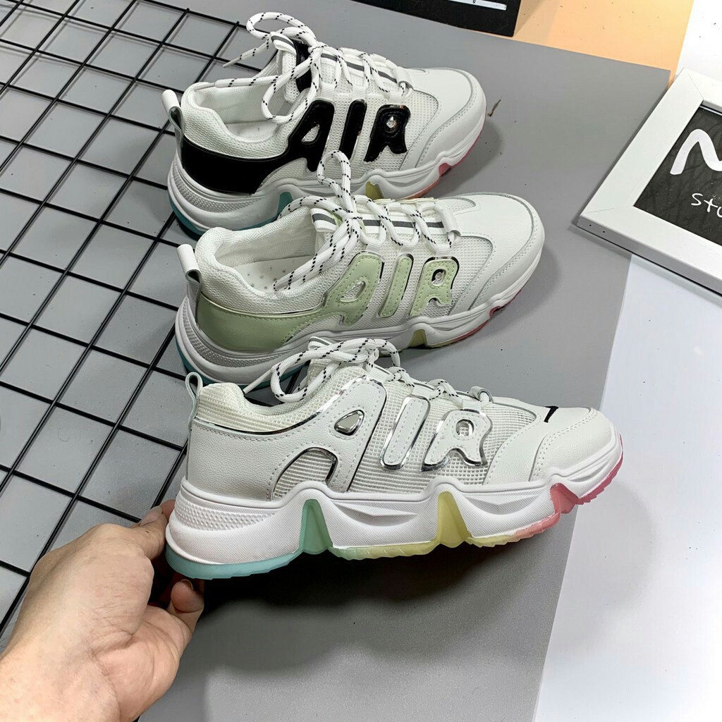 (3 màu) Giày thể thao sneaker nữ  FREESHIP  đế 3 màu siêu hot phối viền bóng AIRR