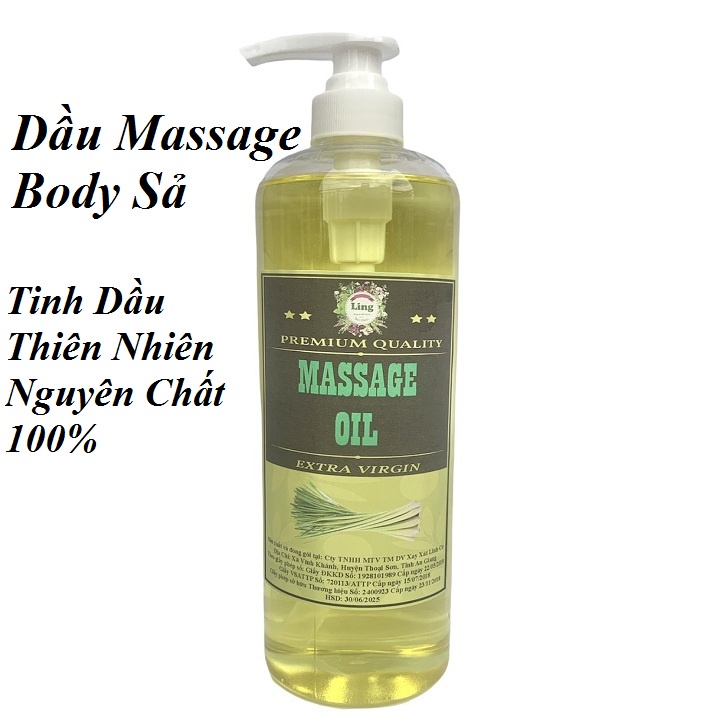 1 Lít Dầu Massage Body Tinh Dầu Sả Thiên nhiên 100% dùng cho mọi loại da