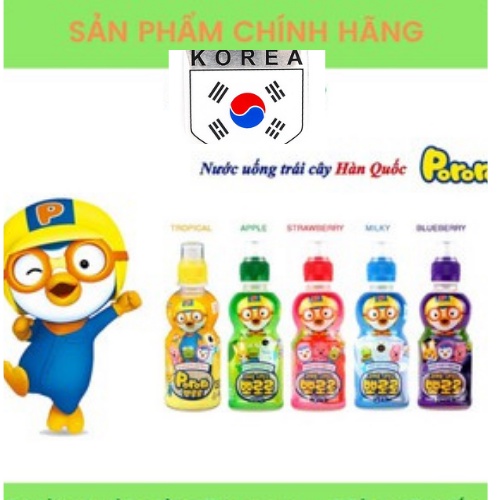 Nước uống Pororo (5 loại: Vị Việt Quất, Dâu, Táo, Trái cây, Sữa) (12 chai)[FREE SHIP] TỪ ĐƠN 50K