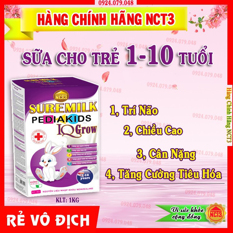 (RẻVôĐịch) Sữa Bột dành cho trẻ từ 1 đến 10 tuổi Pediakids ( 1kg ) (Hàng chính hãng công ty NCT3 ) ' .