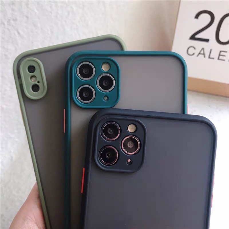 [iPhone] Ốp nhám viền màu bảo vệ camera iPhone 11/ 11 Pro/11 ProMax /6/6 Plus 7/7 Plus/8 Plus/ X/ XS/ XS Max/ XR