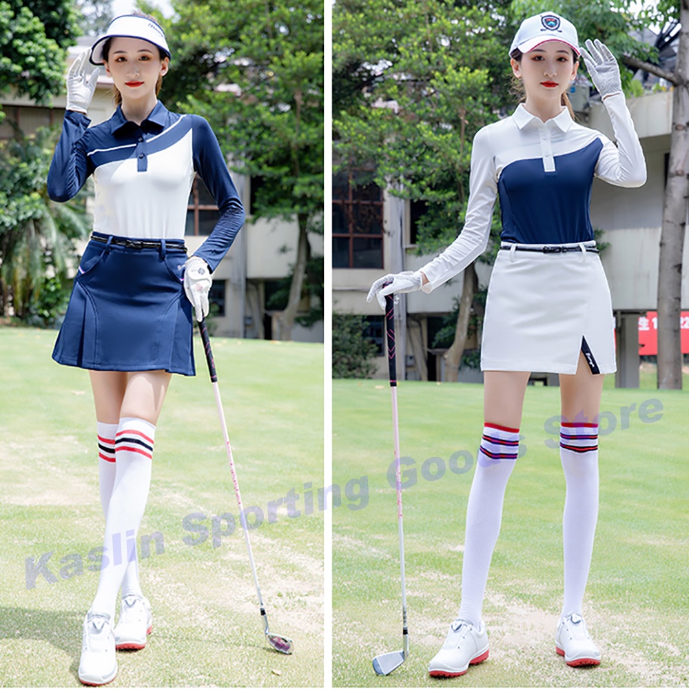 Áo polo Tay Dài Màu Tương Phản Dành Cho Nữ Chơi Golf
