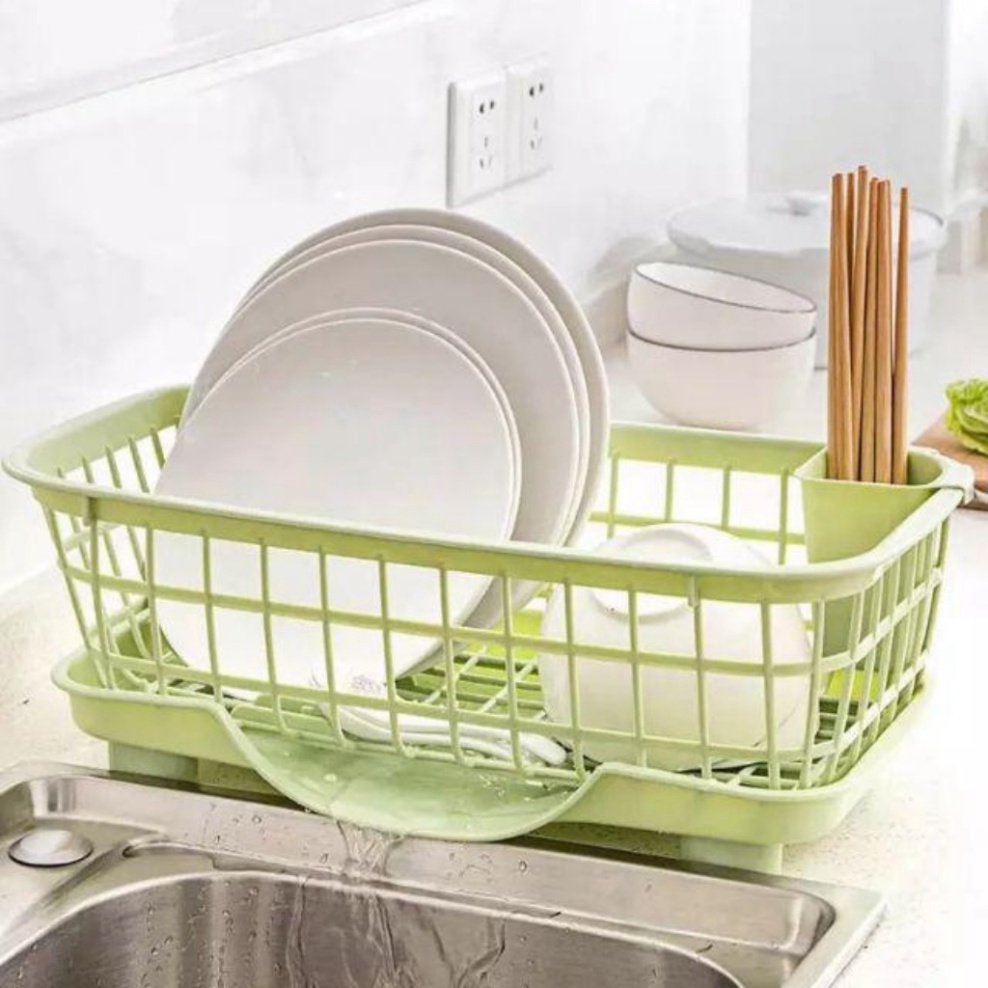Kệ Nhựa Để Đồ Đa Năng - Khay Kệ Rổ Úp Chén Bát/Rổ Úp Chén,Đĩa,Dĩa,Đũa,Muỗng Có Khay Hứng Nước Tiện Lợi