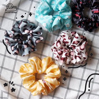 Ốc Sên Shop - Scrunchie da báo - Dây buộc tóc vải lụa