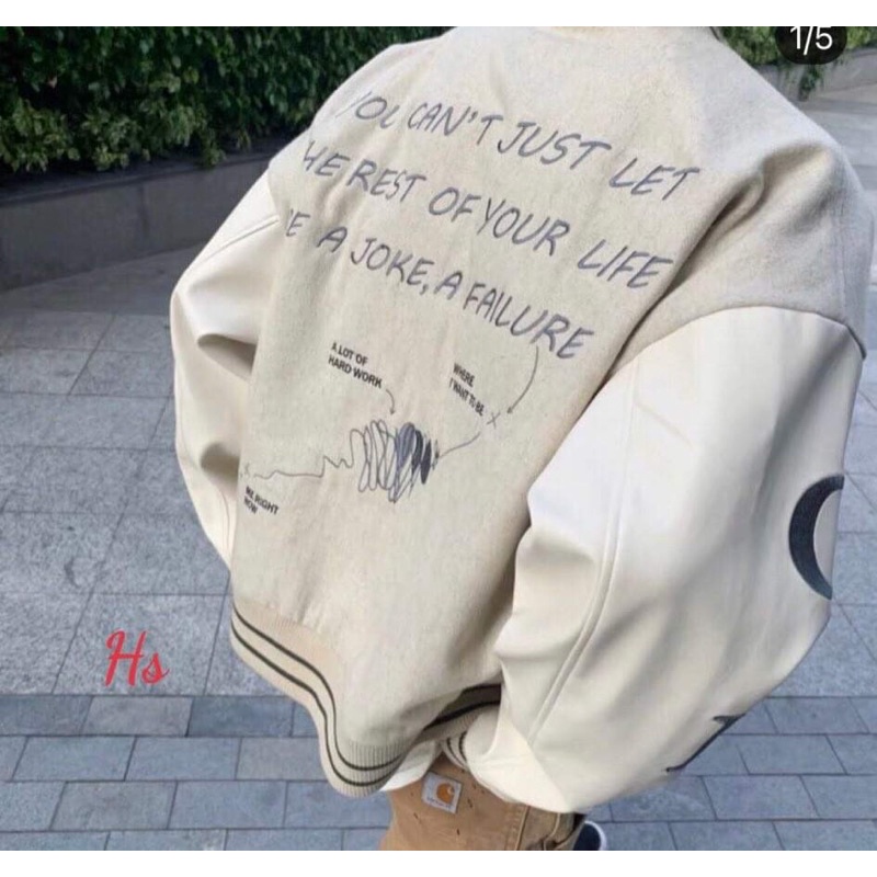 Áo bomber nỉ nắm đấm in L HSU1