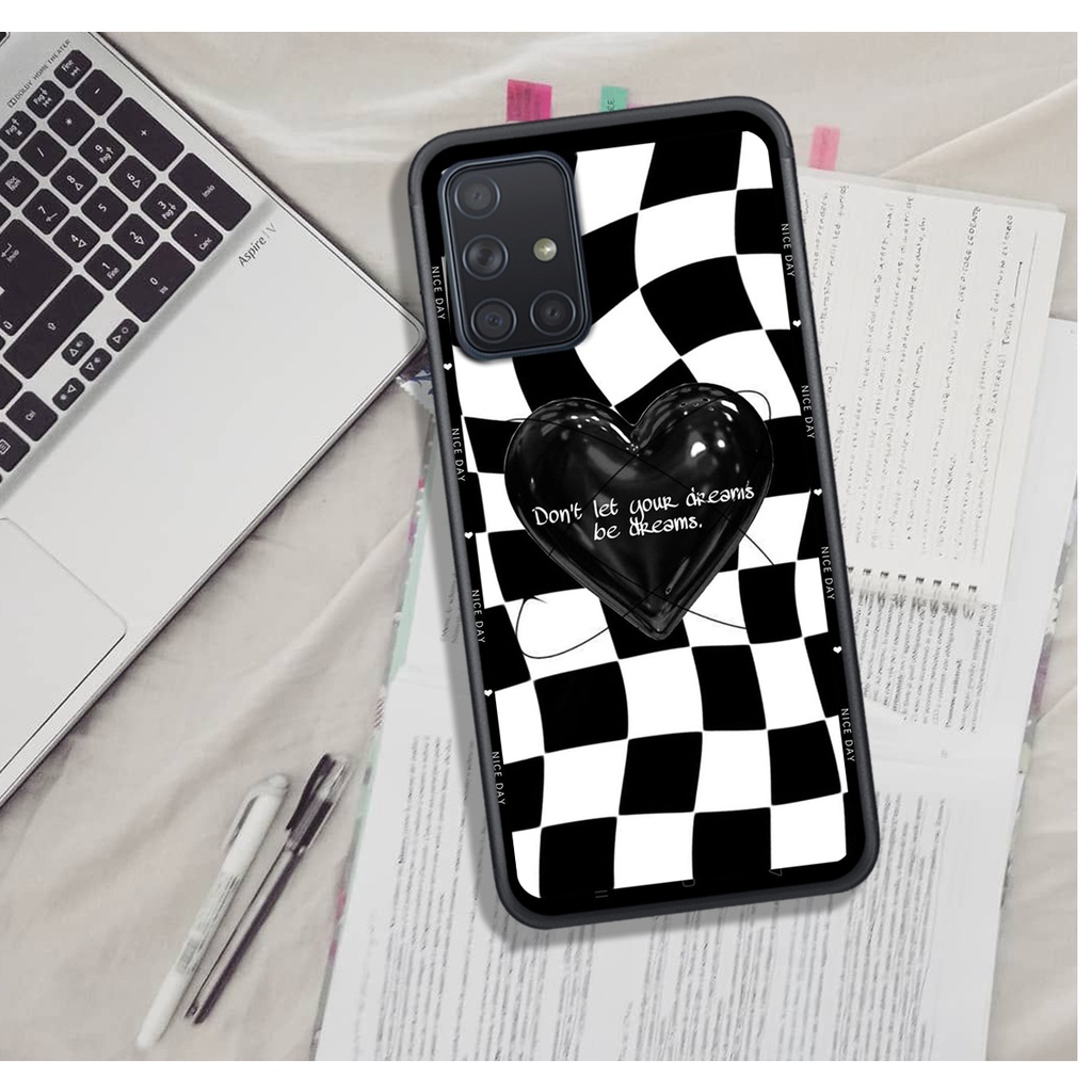 Ốp Lưng Samsung A31 - A51 - A71 - M51  , In Hình &quot;Black Heart&quot; Phong Cách Đẹp.