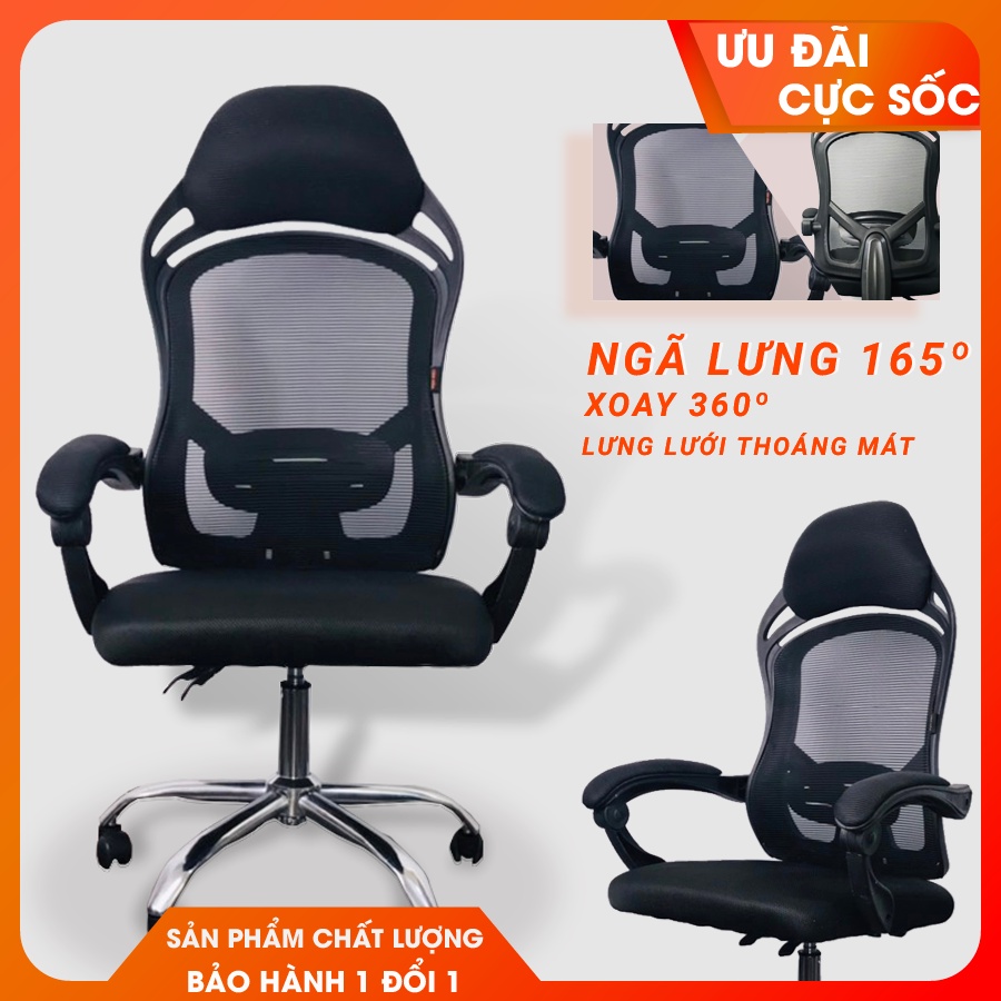 Ghế VĂN PHÒNG - GAMING [BẢO HÀNH 1 ĐỔI 1] cam kết chất lượng chế độ nâng cao thấp- ngã lưng 135º - 165º,ngỉ ngơi tại chỗ