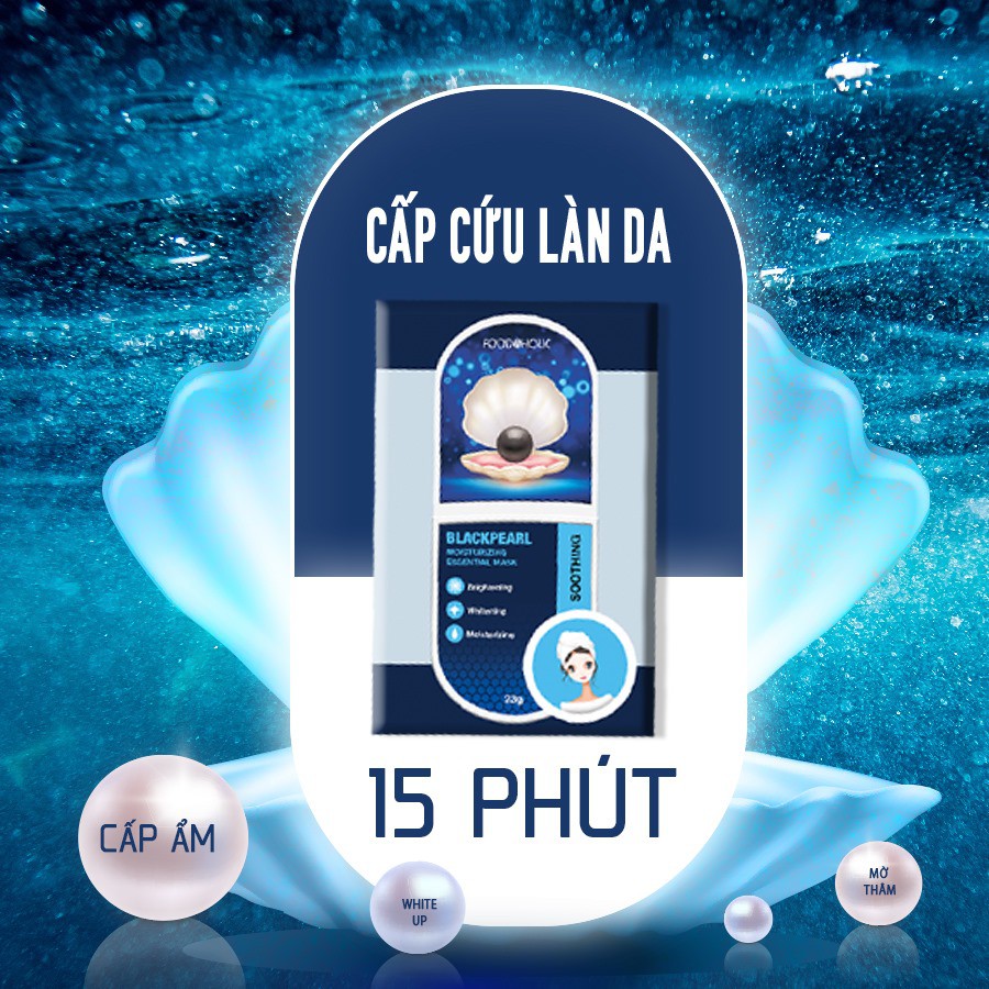 Combo 5 Mặt Nạ Khóa Ẩm, Tái Sinh Làn Da Foodaholic Blackpearl Moisturizing Essential Mask Soothing 23g x 5