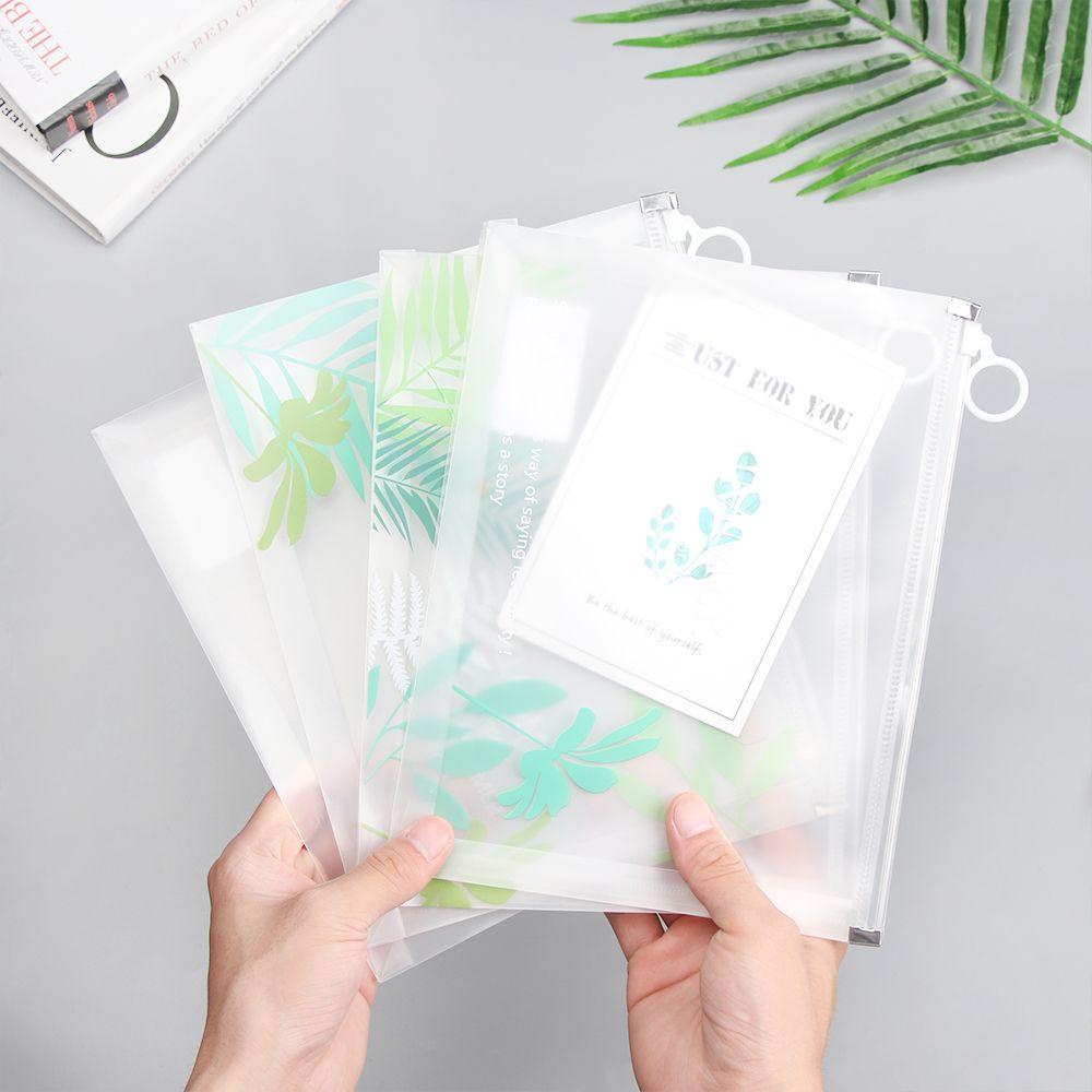 1 Túi Đựng Tài Liệu Trong Suốt Cỡ Lớn Chống Thấm Nước Có Khóa Kéo Tiện Dụng Giá Đỡ