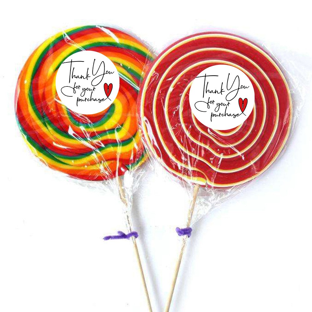 Cuộn 500 miếng stick Sticker Thank you Dán nhãn cảm ơn dán quà tặng hộp quà STICK003