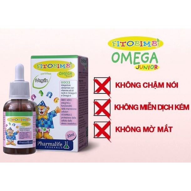 Siro Fitobimbi Omega Junior - Bổ Sung Omega 369, DHA, EPA Giúp Phát triển trí não cho bé (Chai 30ml)