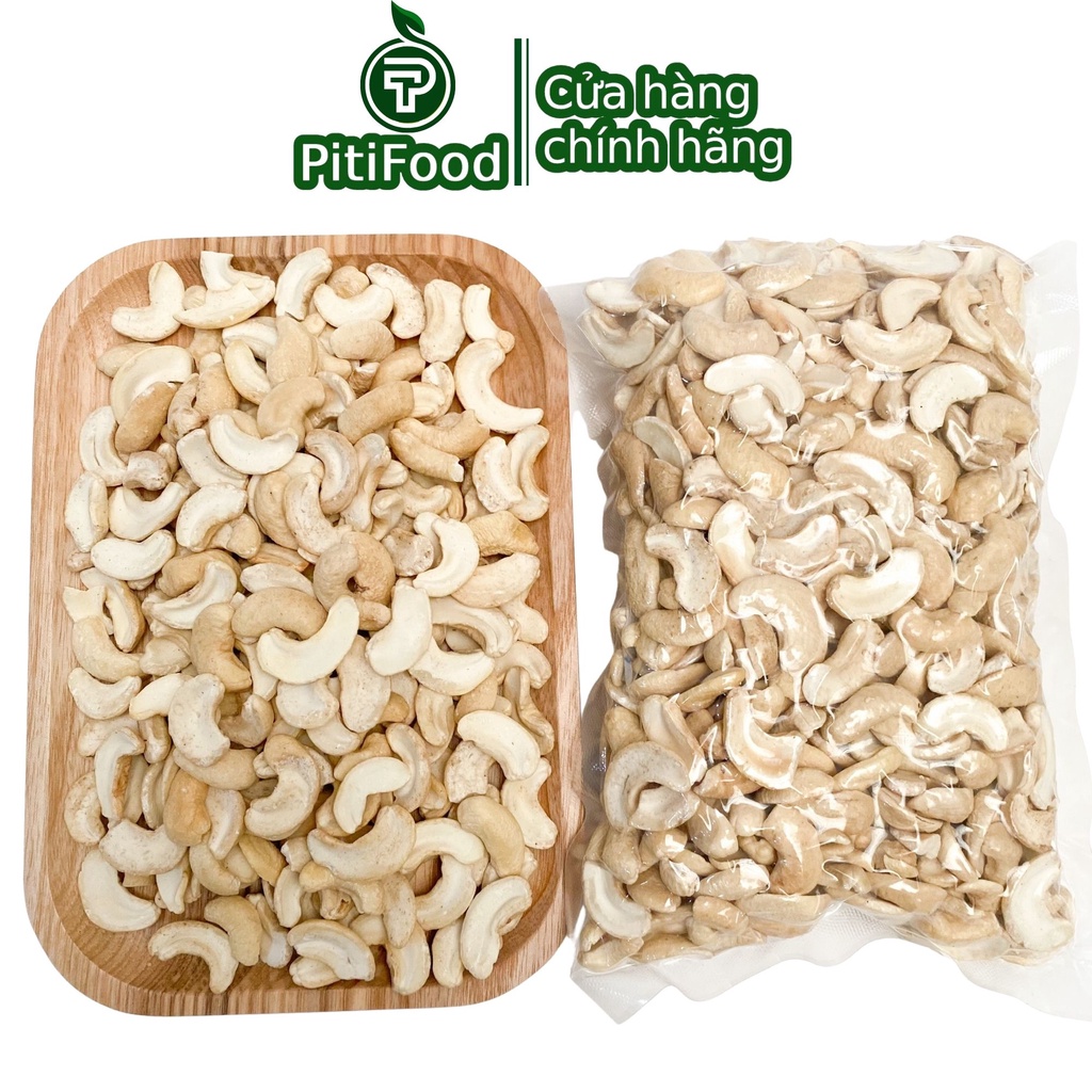 500g Hạt điều sấy nguyên vị Bình Phước không muối sạch vỏ lụa thơm ngon giòn, ngậy, bùi, mịn tan trong miệng PitiFood