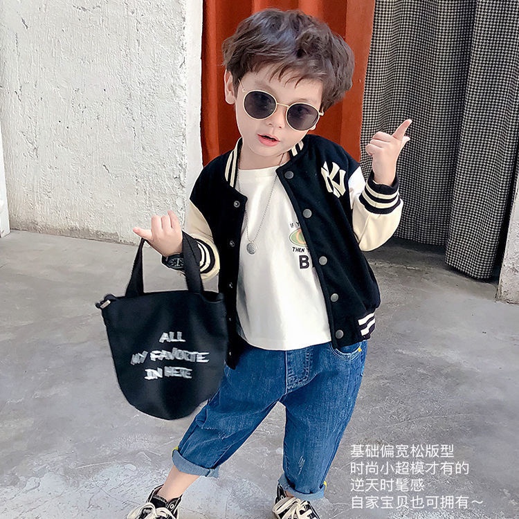 Áo khoác bóng chày phong cách Hàn Quốc hàng mới dành cho bé trai 2021