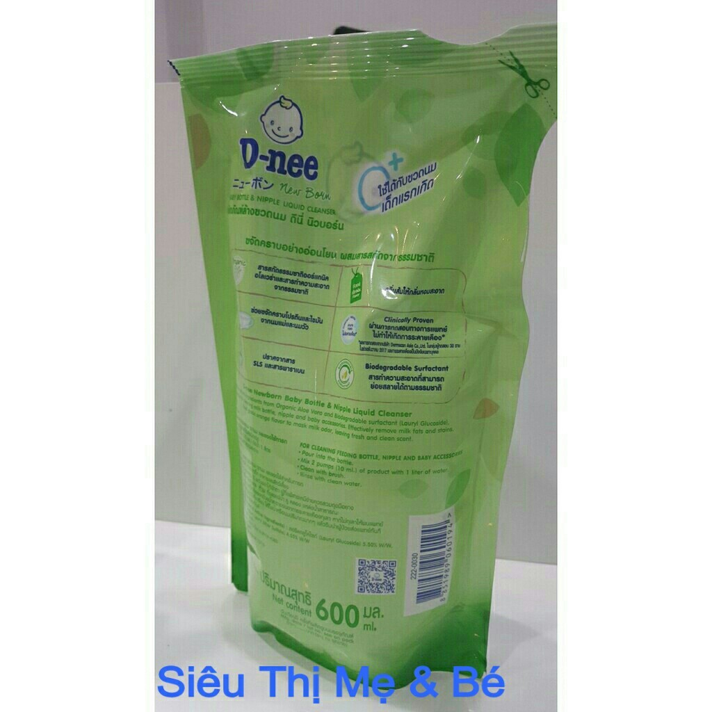 Nước rửa bình sữa Dnee Thái Lan 600ml hàng nội địa chuẩn