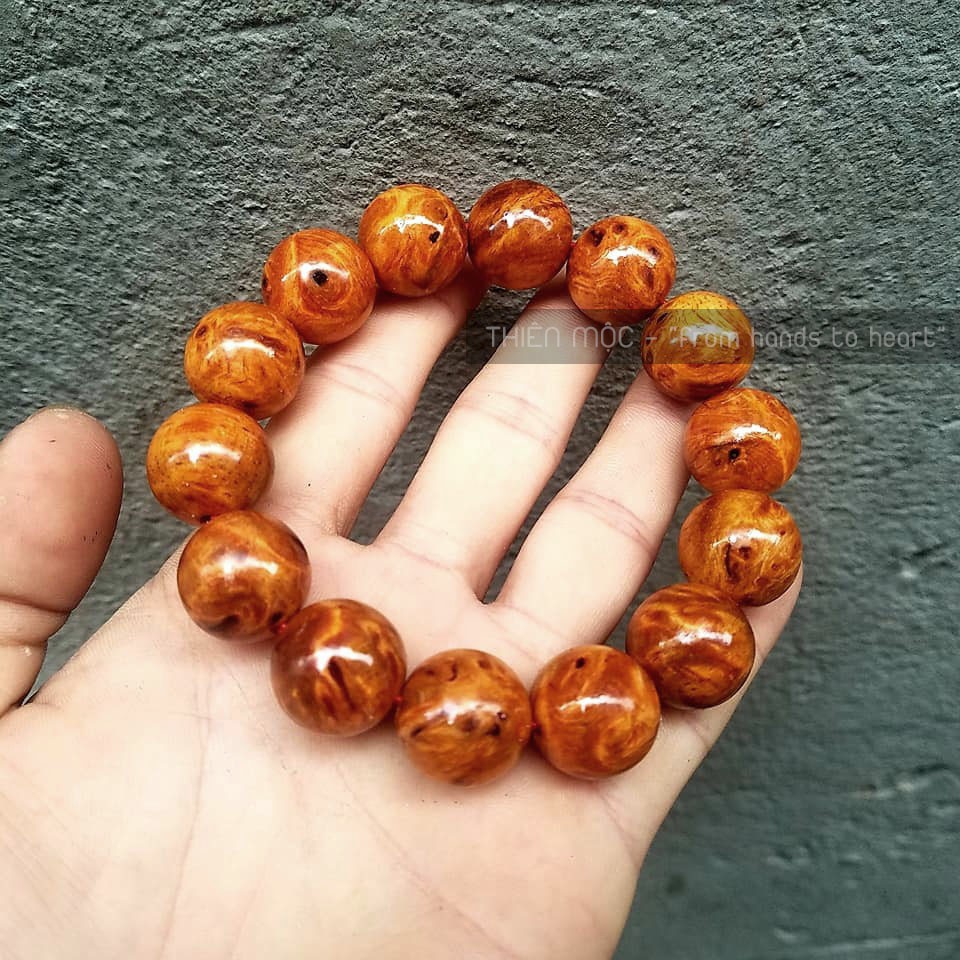 Vòng gỗ NU Huyết Long chuẩn tự nhiên, hợp mệnh Hỏa, vòng gỗ phong thủy cao cấp