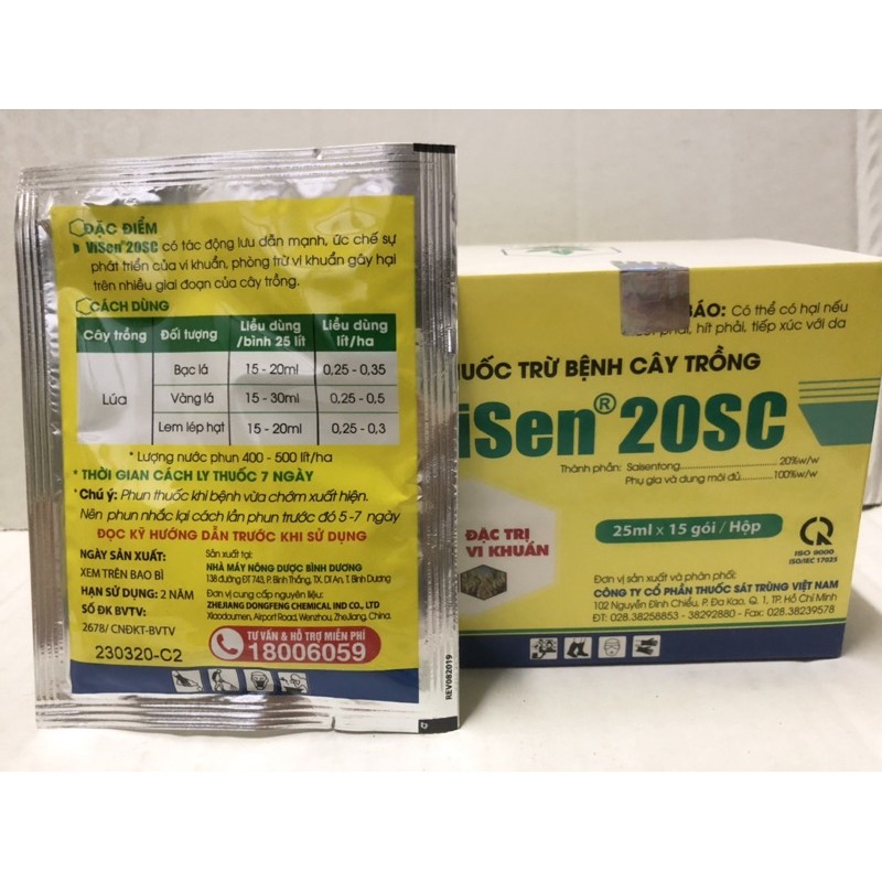 Visen 20SC - Trừ Bệnh Cây Trồng 25ml*15 gói/ Hộp