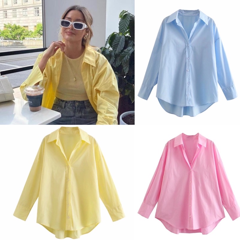 [Mã SKAMFSW175 giảm 10K đơn 50K] Áo Sơmi Nữ Basic nhiều sắc màu dài tay form rộng (kèm ảnh thật) | BigBuy360 - bigbuy360.vn