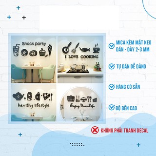4 Mẫu Trang Trí Phòng Bếp Nhà Ăn Nhà Hàng Tranh Mica 3D Trang Trí Dán Tường