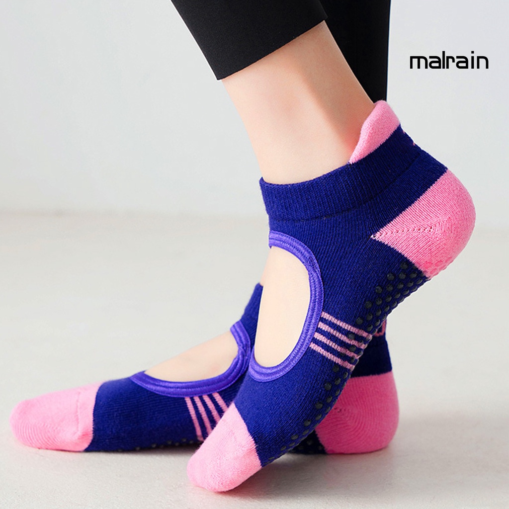 1 Đôi Tất Cotton Chống Trượt Thoáng Khí Dùng Tập Thể Thao Tiện Dụng