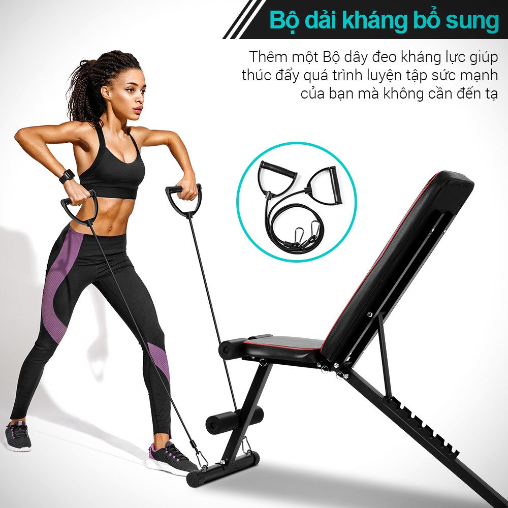 OneTwoFit Ghế tập tạ đa năng Ghế gập bụng chống đẩy tập gym đa năng có thể gấp lại Có thể điều chỉnh độ nghiêng