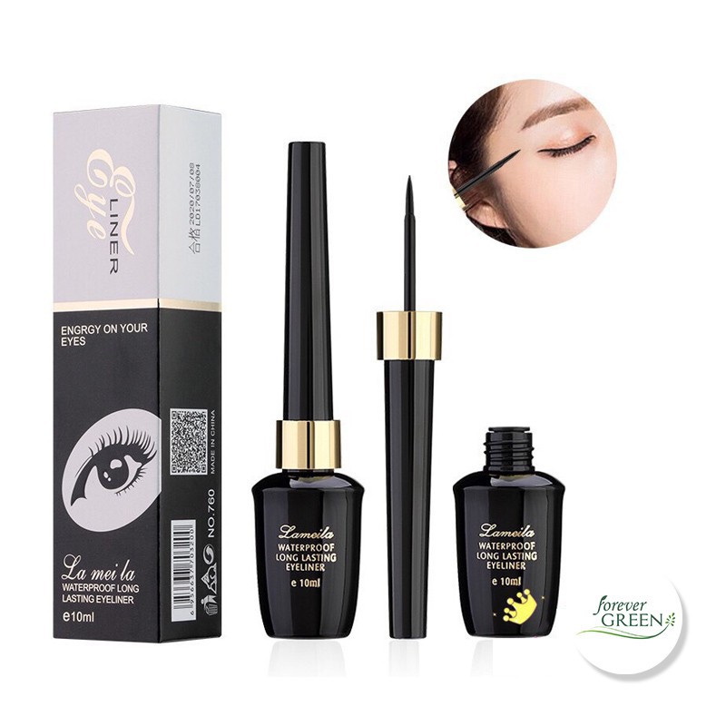 Lọ Kẻ Mắt Nước Eye Liner Lameila KHÔNG TRÔI Bám Màu Cực Tốt + Tặng 1 Mask Mắt Collagen