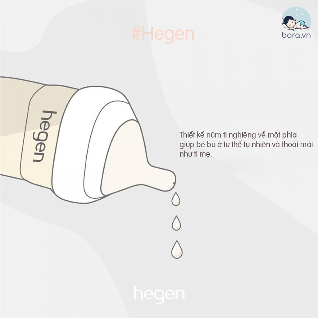 Núm ti bình sữa Hegen cam kết chính hãng