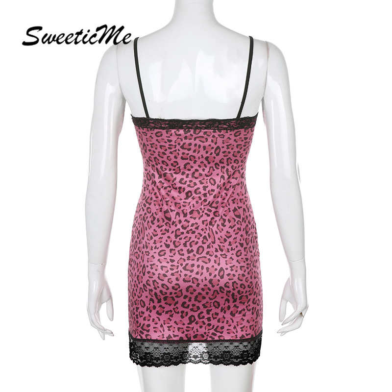 Đầm Hai Dây Phối Ren In Họa Tiết Da Báo Thời Trang Quyến Rũ Cho Nữ | BigBuy360 - bigbuy360.vn