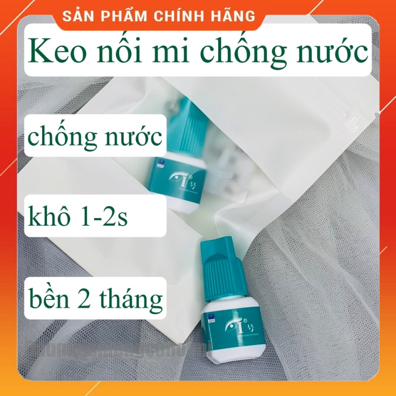 Keo nối mi chống nước, rửa nước thoải mái không ảnh hưởng độ bền 2 tháng, khô nhanh 1-2s