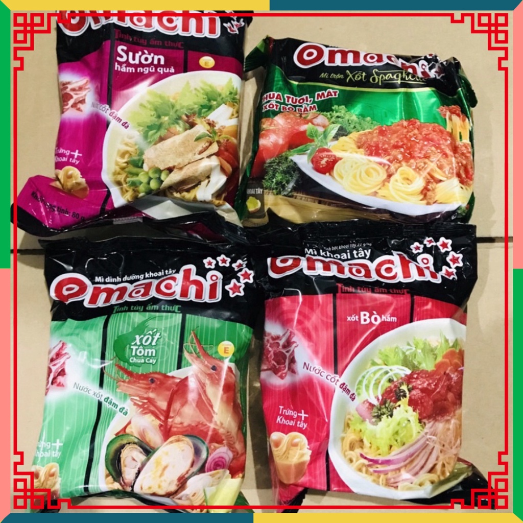 1 Gói Mì Omachi Bò Sườn gói 80g đủ vị